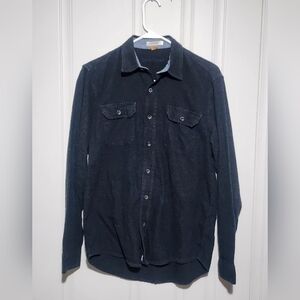 Tailor Vintage Mens's Grey/Navy Button Up Flannel Size Medium